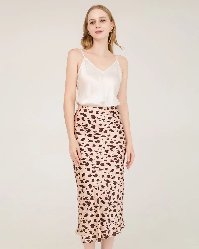 Leopard Print 100% Silk Midi Skirts sold by DAISYSILK product image thumbnail 2