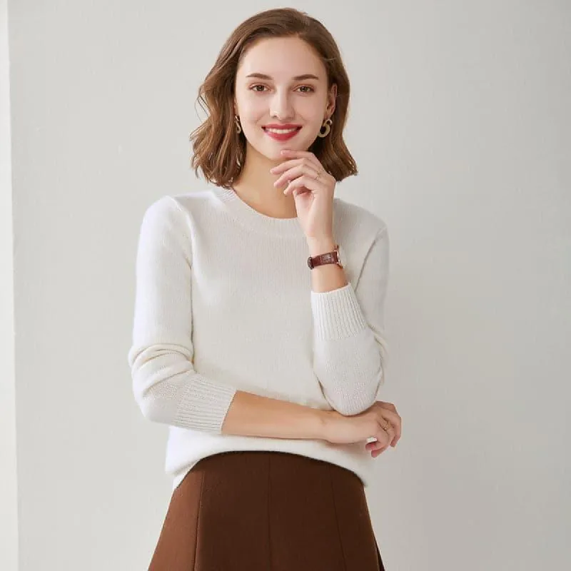 Pure Cashmere Crew-Neck Sweater sold by DAISYSILK