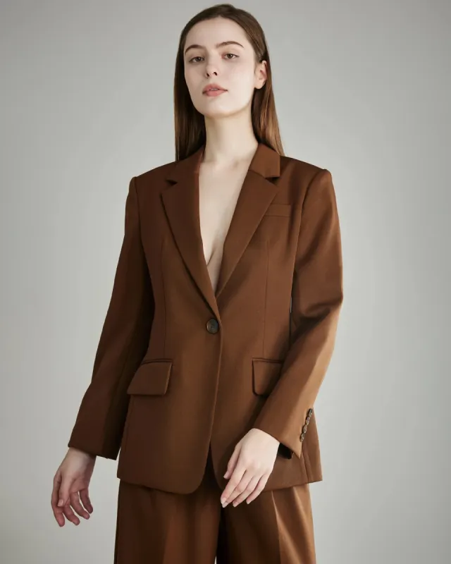 Women's Wool Blazer with Single Button sold by DAISYSILK
