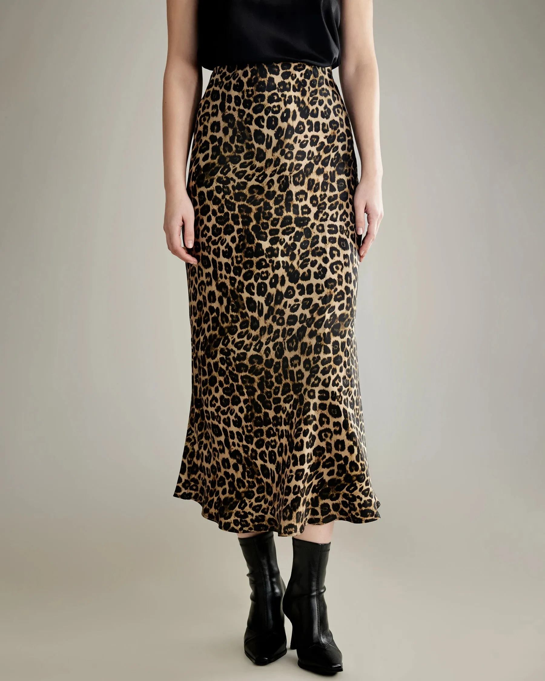 Classic Leopard Print Maxi Silk Skirt sold by DAISYSILK product image thumbnail 3