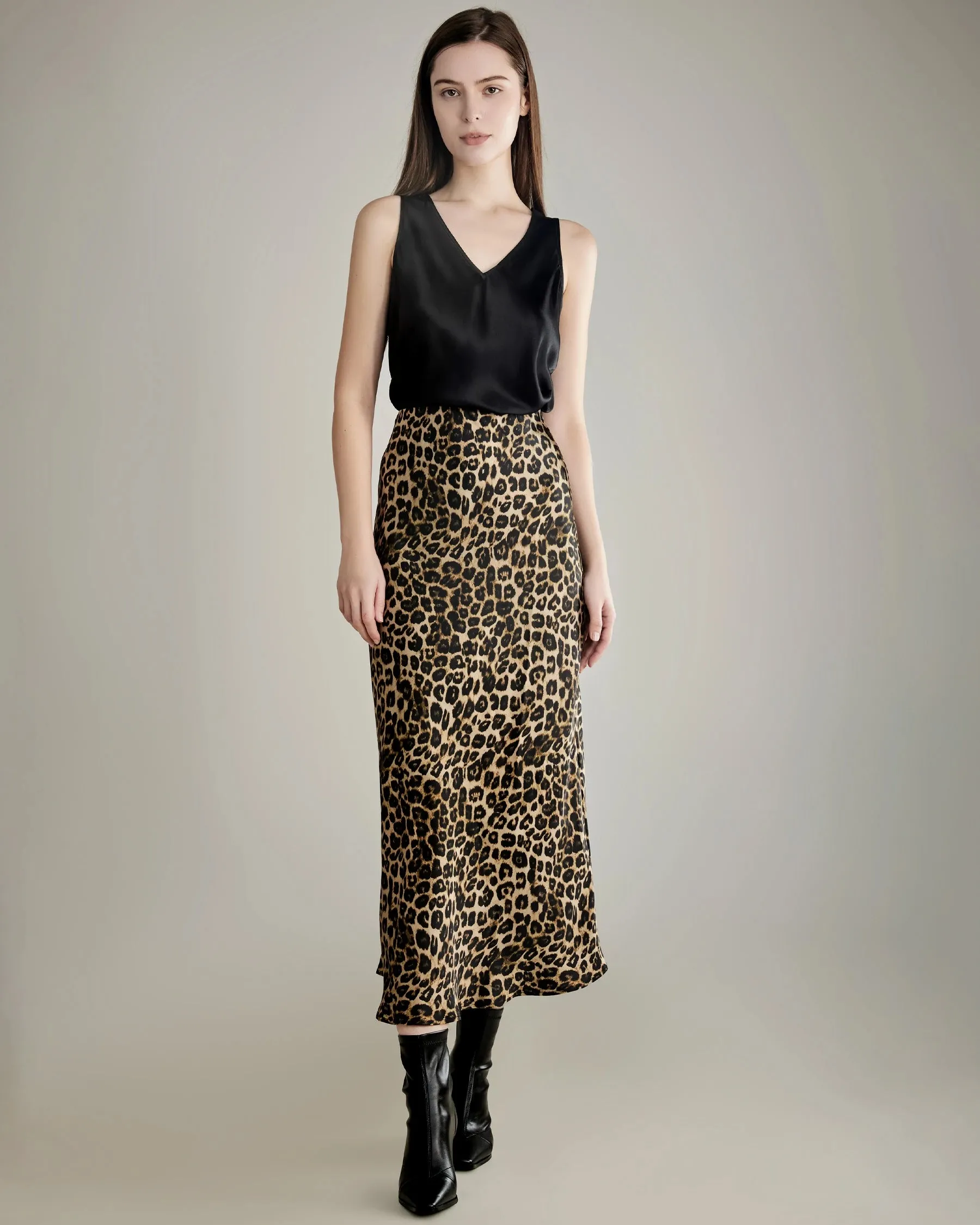Classic Leopard Print Maxi Silk Skirt sold by DAISYSILK product image thumbnail 4