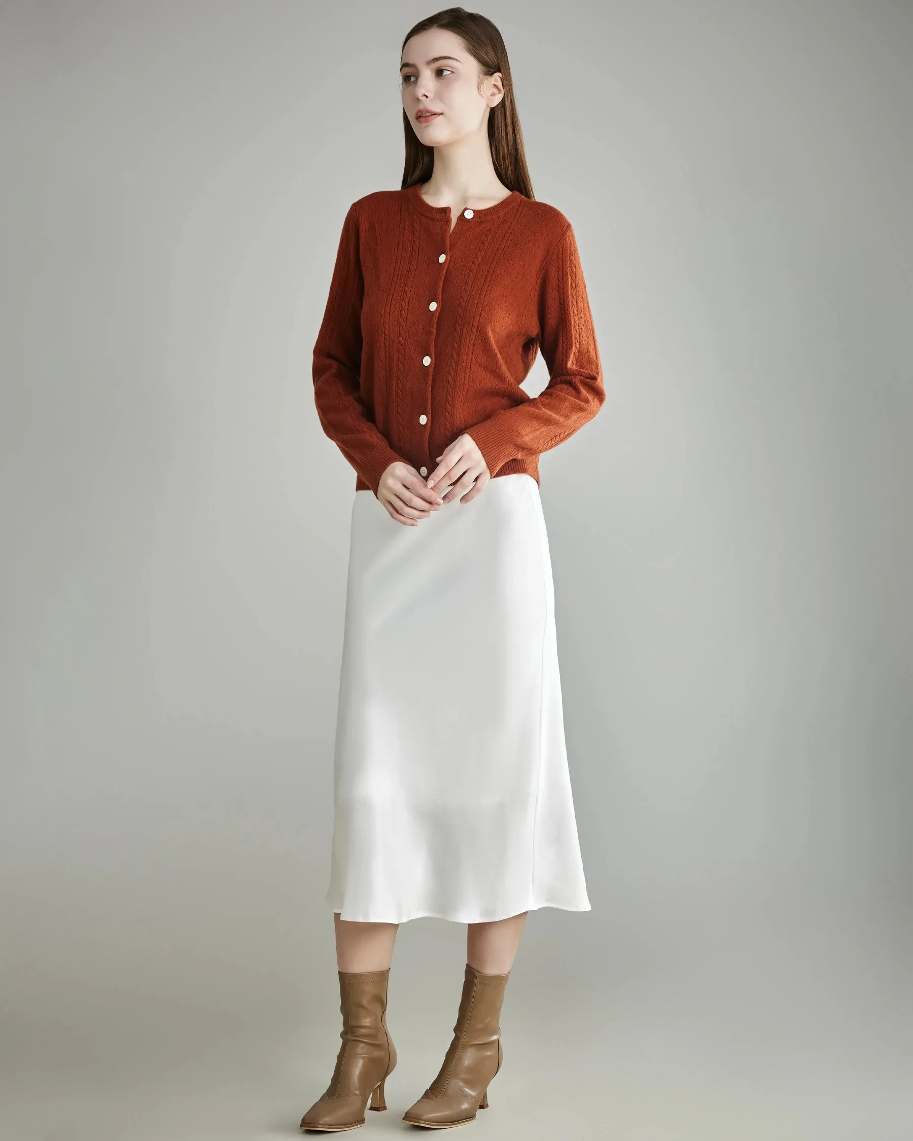 Women's Cable-Knit Cashmere Cardigan sold by DAISYSILK product image thumbnail 4