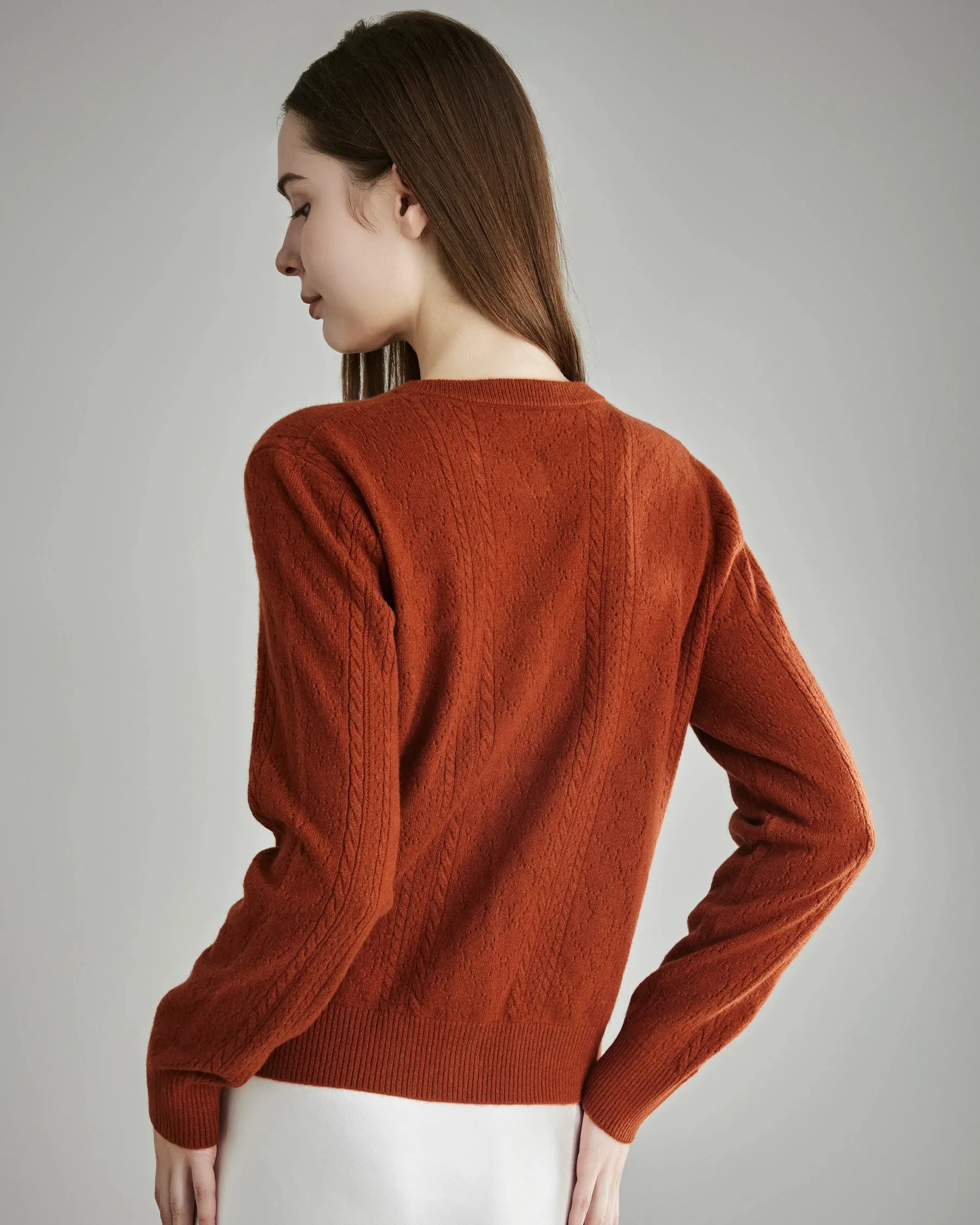 Women's Cable-Knit Cashmere Cardigan sold by DAISYSILK product image thumbnail 2