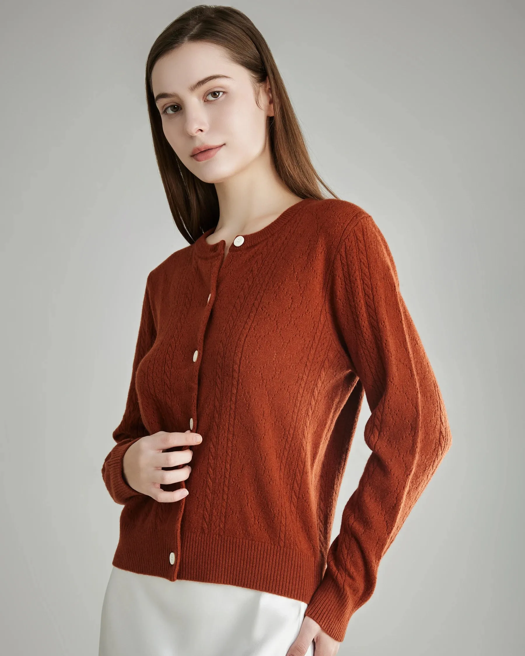 Women's Cable-Knit Cashmere Cardigan sold by DAISYSILK