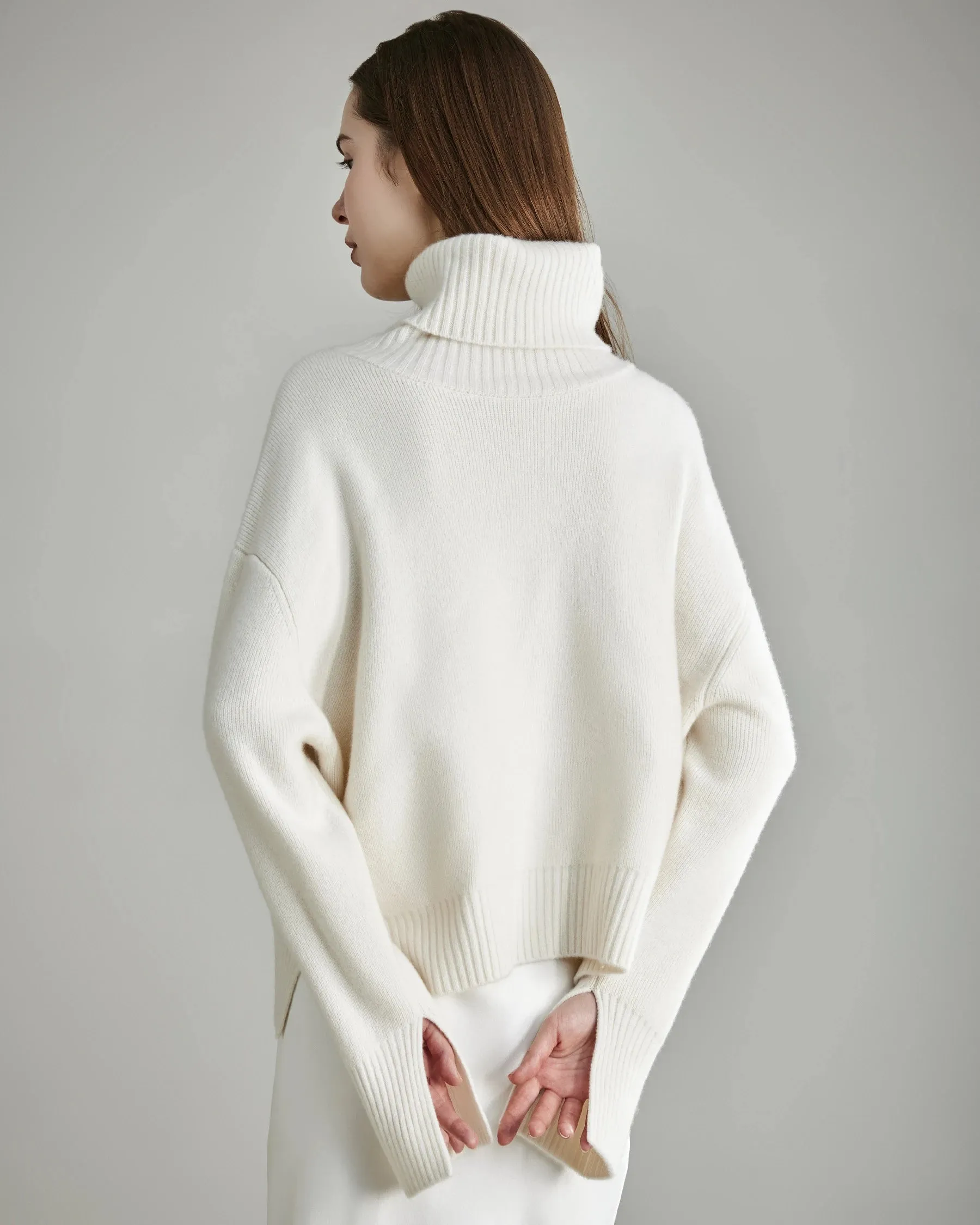 Women's Oversized Turtleneck Cashmere Sweater sold by DAISYSILK product image thumbnail 2