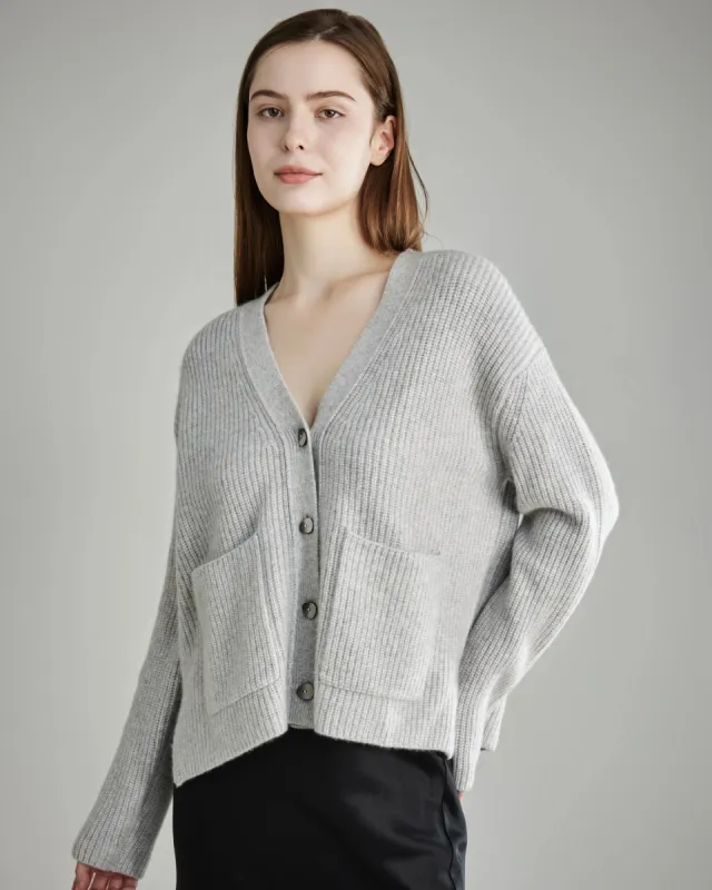 Cozy Ribbed Cashmere Cardigan sold by DAISYSILK
