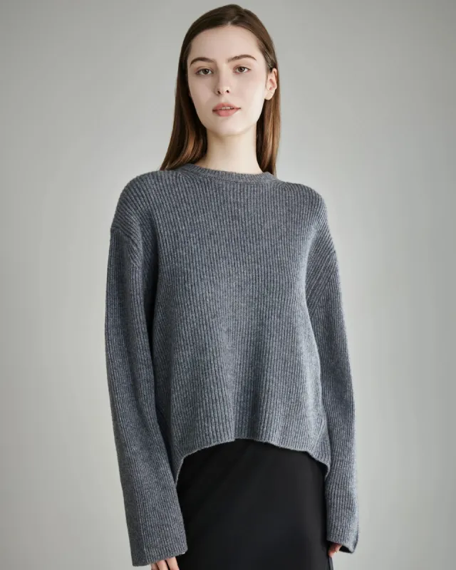 Women's Relaxed Crewneck Cashmere Sweater sold by DAISYSILK