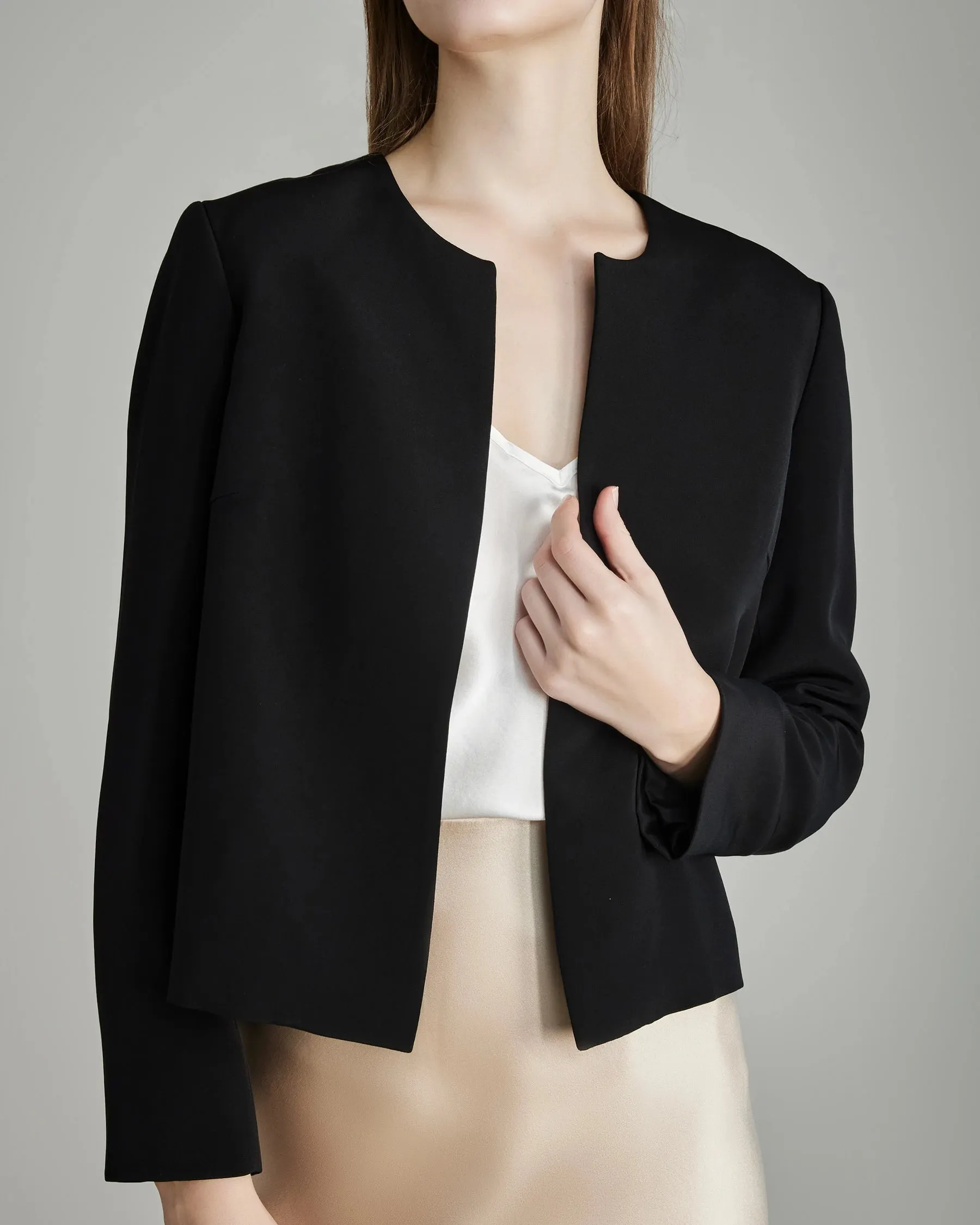 40 Momme Open Front Silk Blazer sold by DAISYSILK