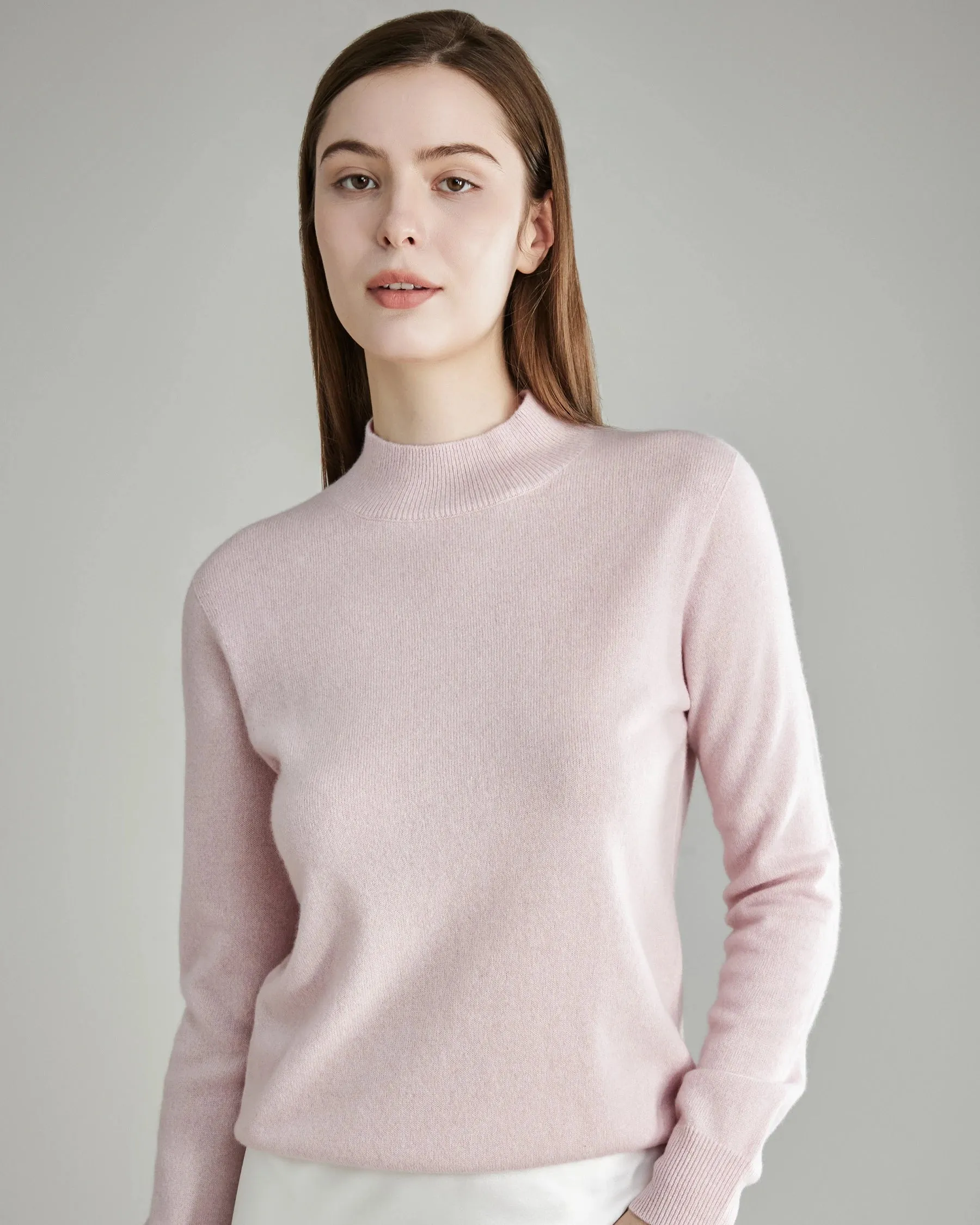 Mock Neck Cashmere Sweater sold by DAISYSILK