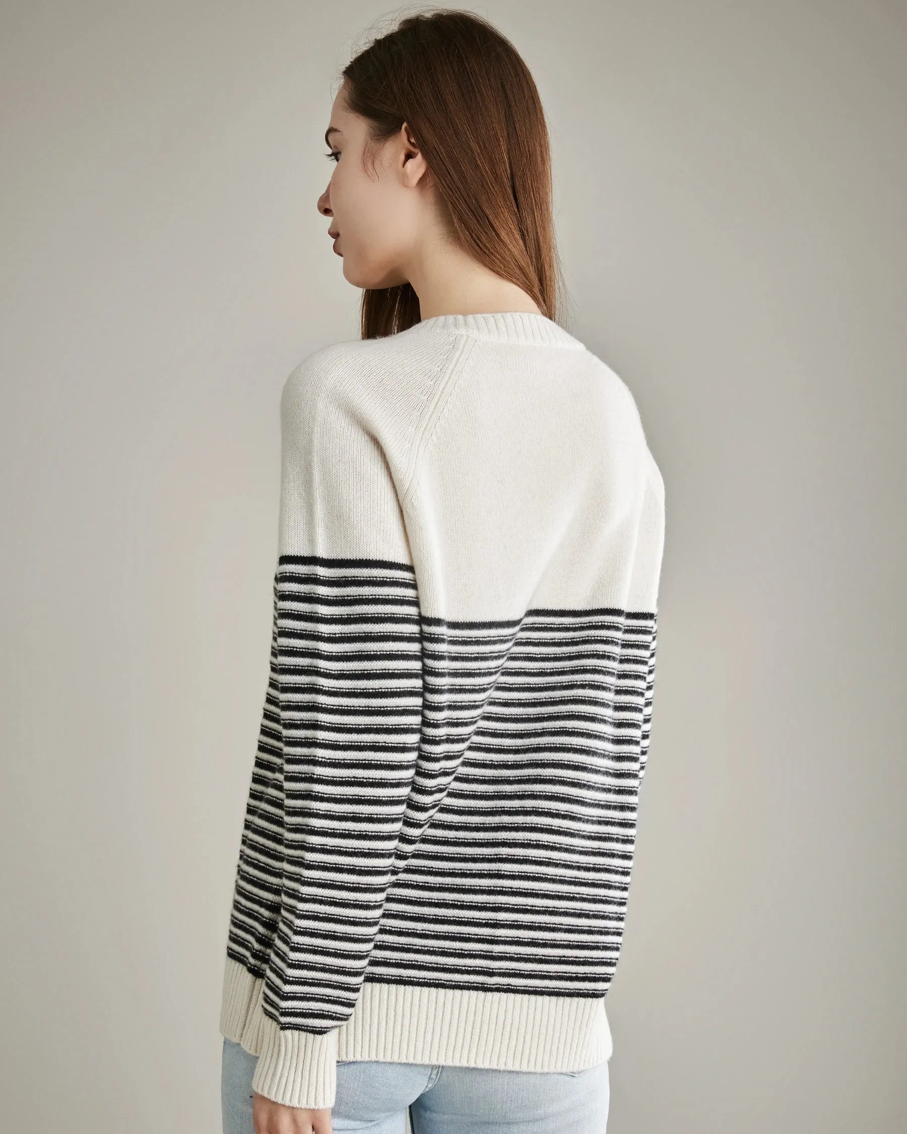 Striped Crewneck Cashmere Sweater sold by DAISYSILK product image thumbnail 2