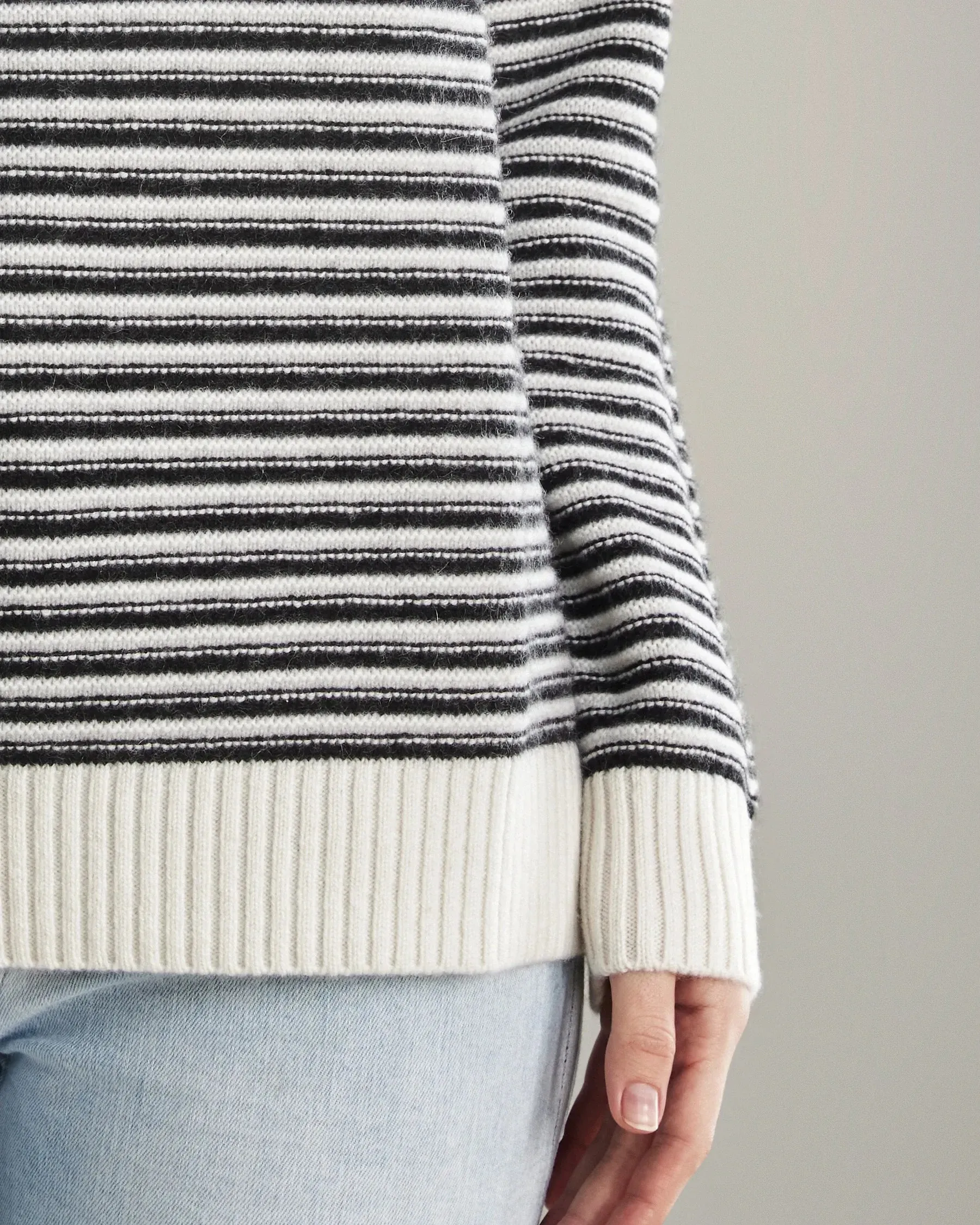 Striped Crewneck Cashmere Sweater sold by DAISYSILK product image thumbnail 3