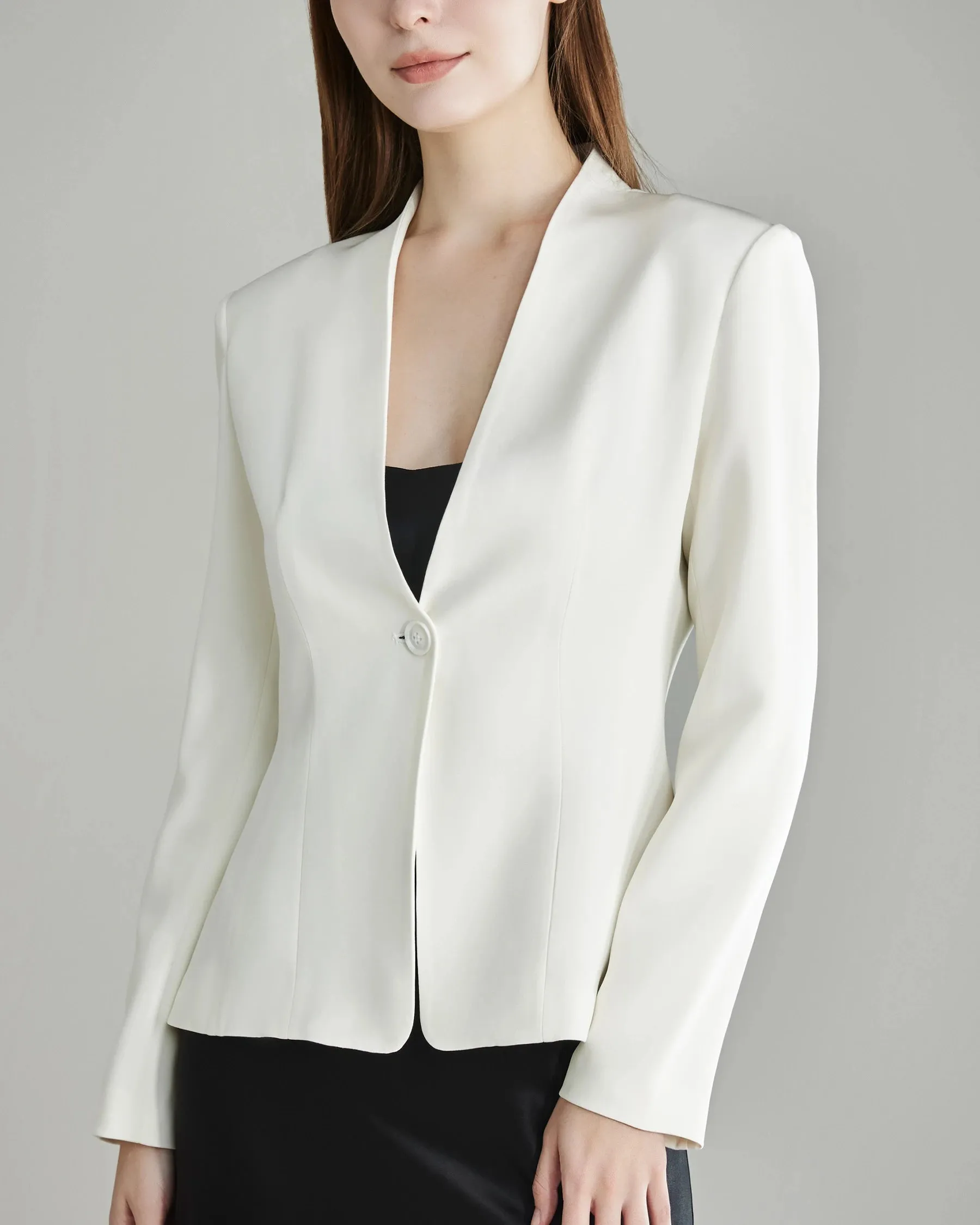 40 Momme Collarless Silk Blazer sold by DAISYSILK