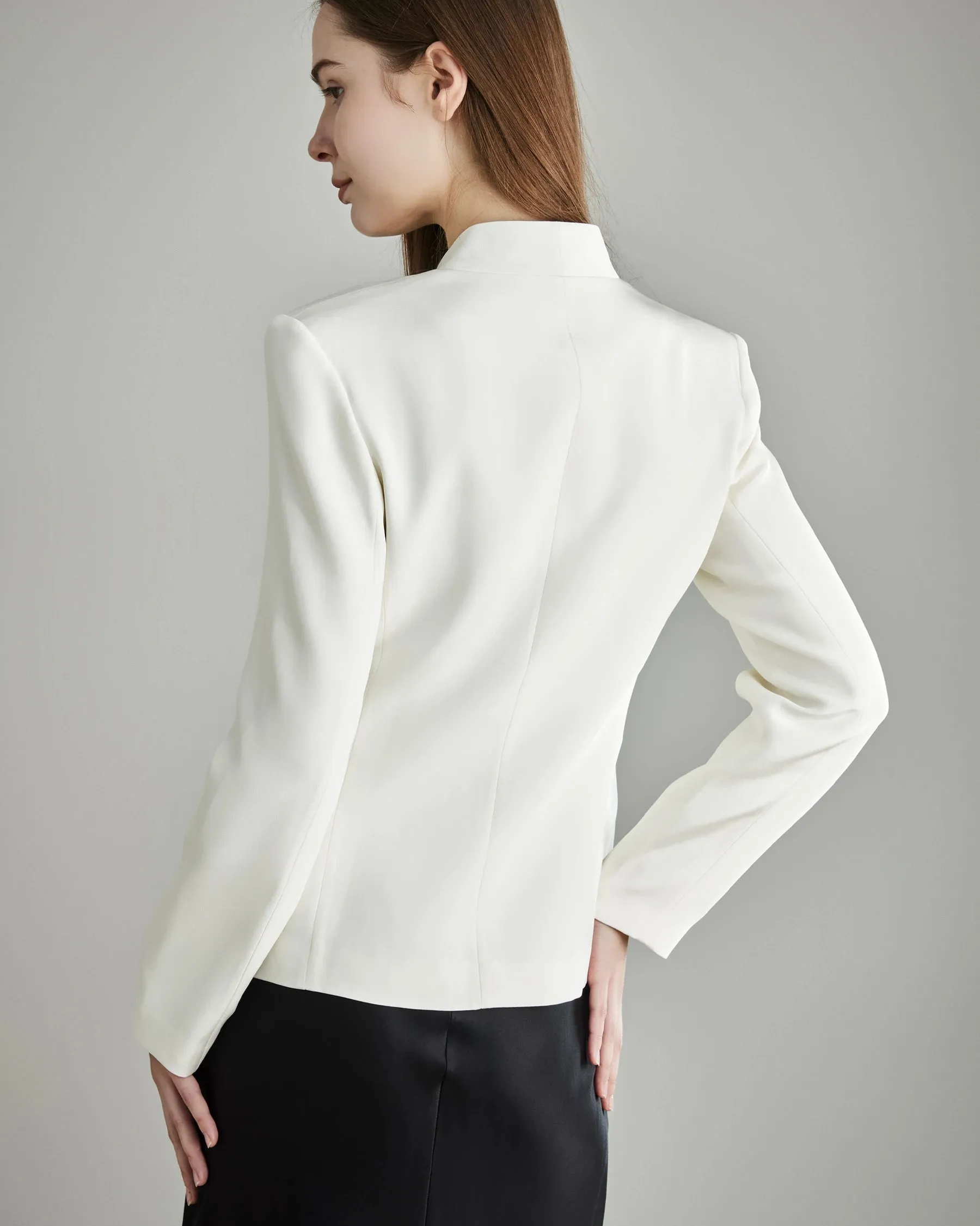 40 Momme Collarless Silk Blazer sold by DAISYSILK product image thumbnail 2