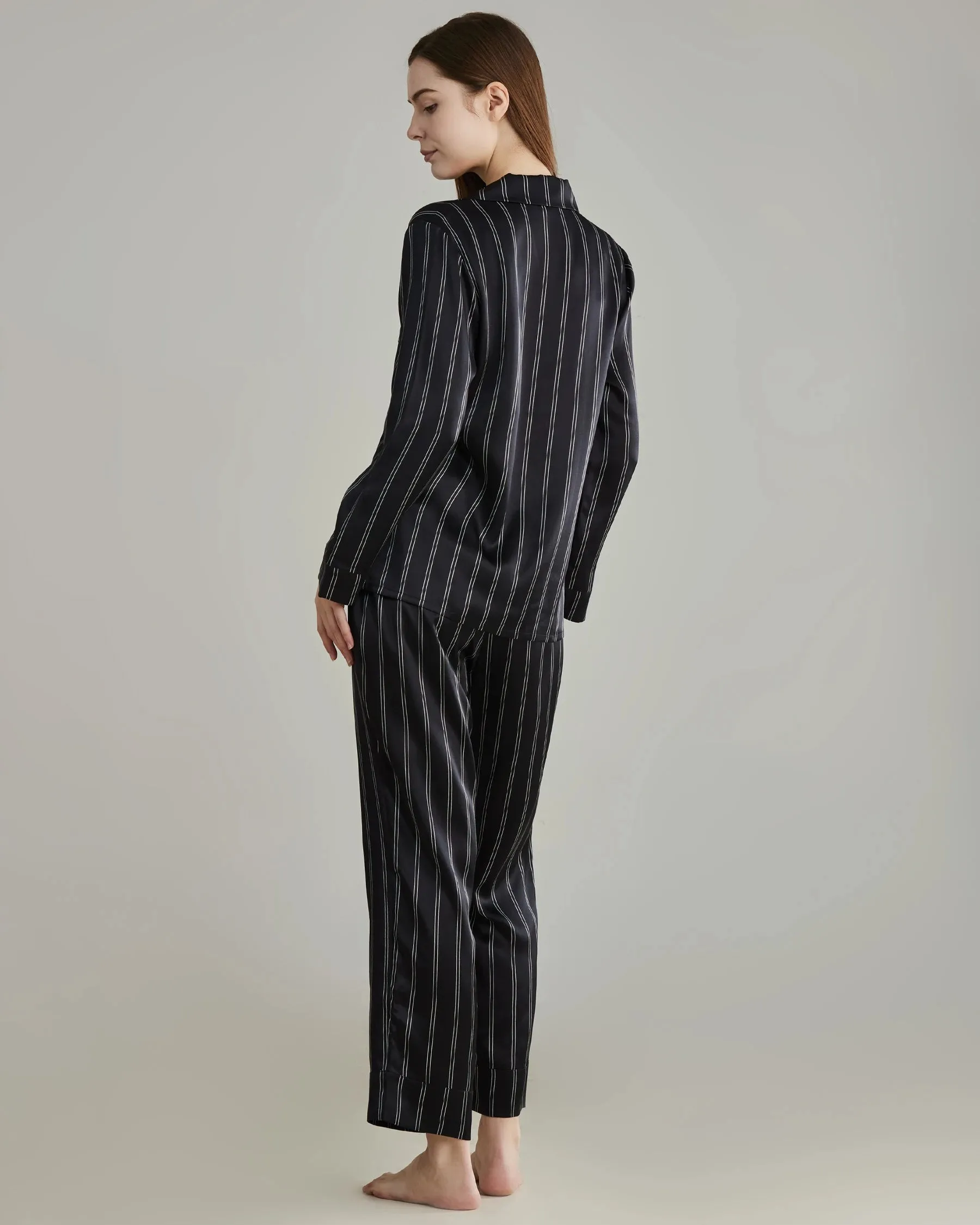 Classic Striped Silk Pajamas Set sold by DAISYSILK product image thumbnail 3