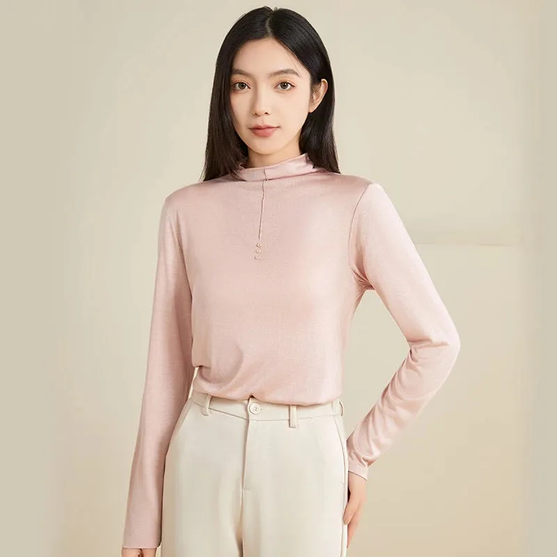 100% Silk Mock-Neck Top sold by DAISYSILK