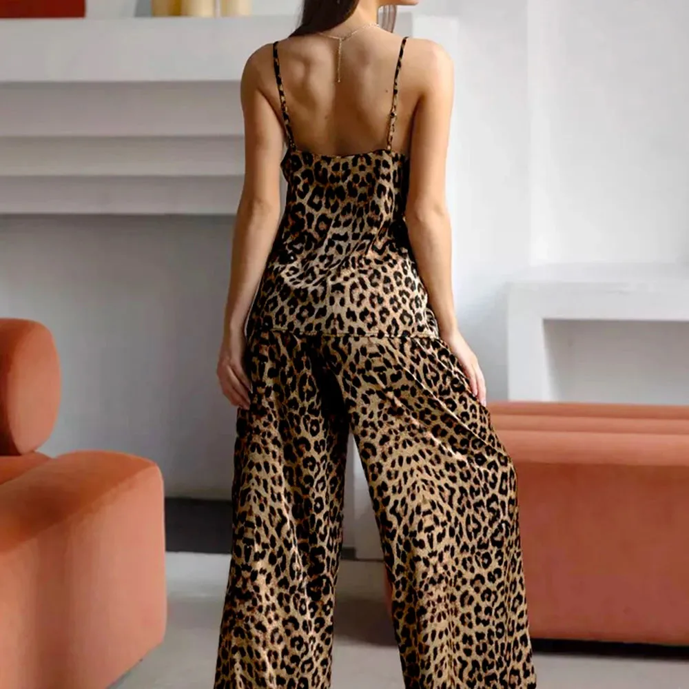 Leopard Print Silk Pajama Set sold by DAISYSILK product image thumbnail 4