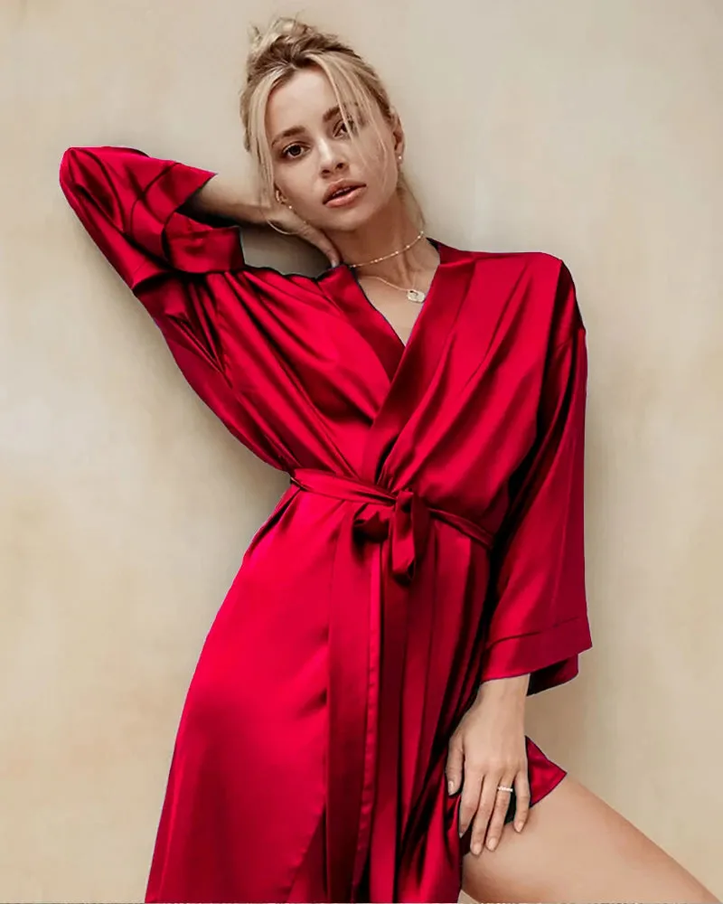 Knee-Length Silk Robe sold by DAISYSILK product image thumbnail 3
