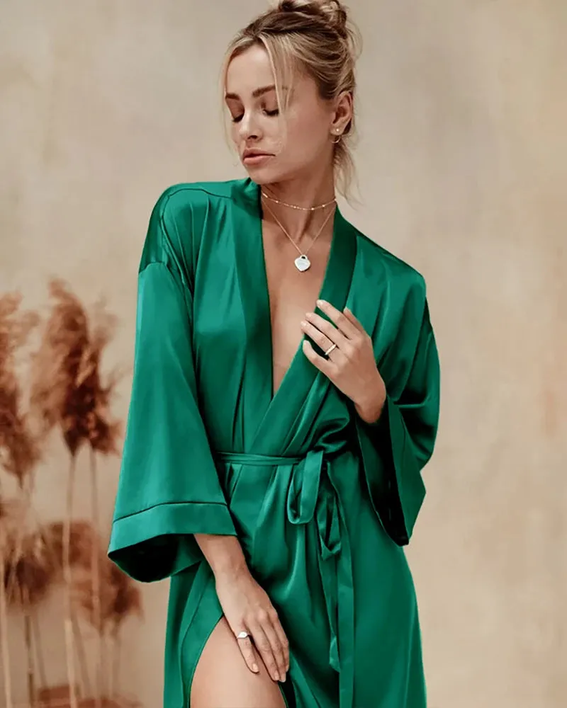 Knee-Length Silk Robe sold by DAISYSILK product image thumbnail 4