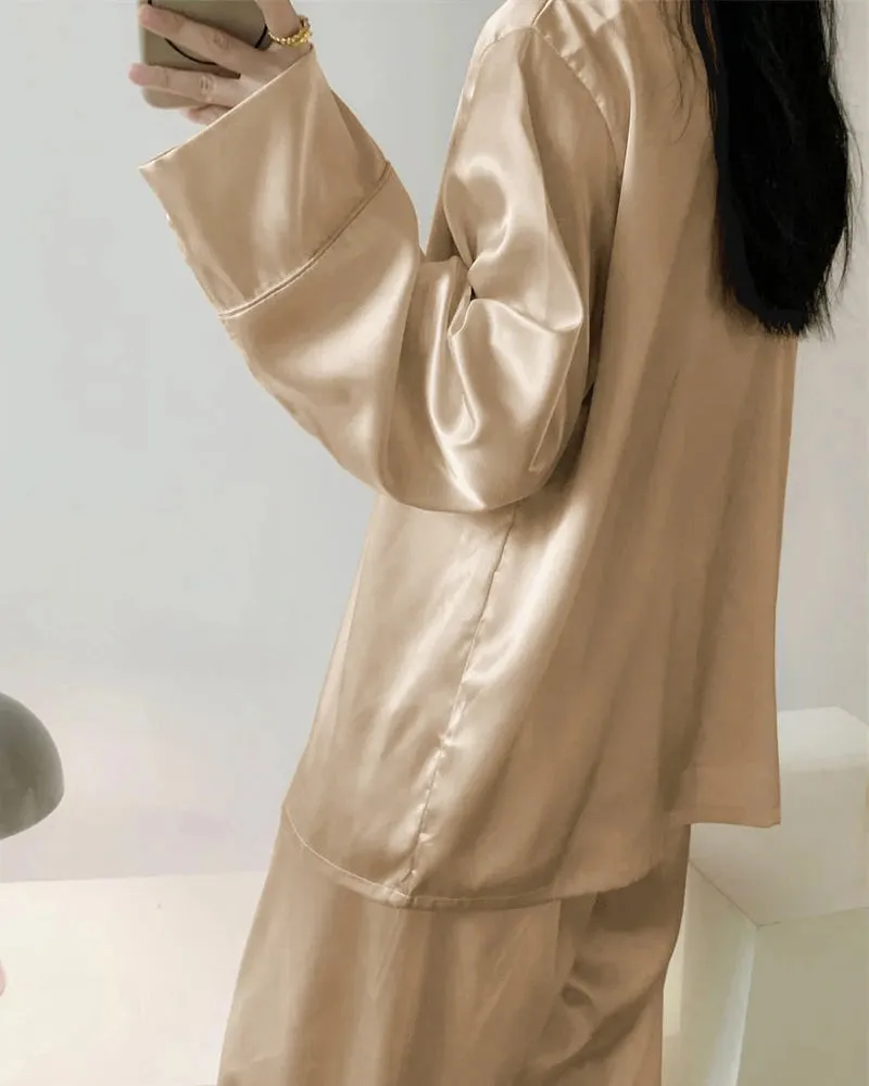 Oversized Double Breasted Silk Pajamas sold by DAISYSILK product image thumbnail 3