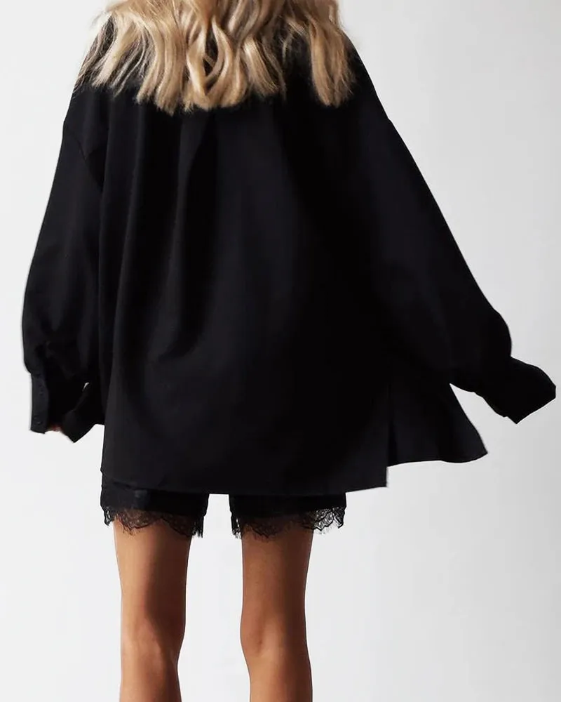 Oversized Silk Shirt Shorts Pajamas Set sold by DAISYSILK product image thumbnail 3