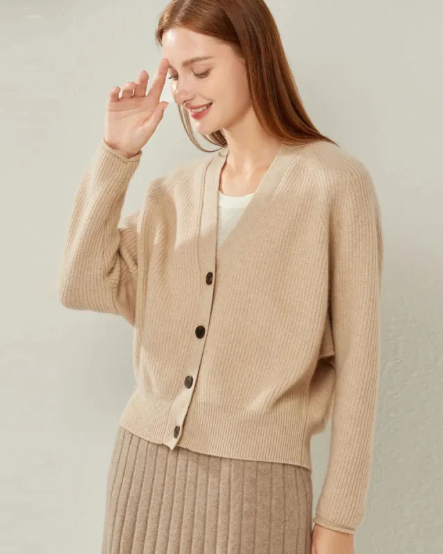 V-Neck Cashmere Cardigan sold by DAISYSILK