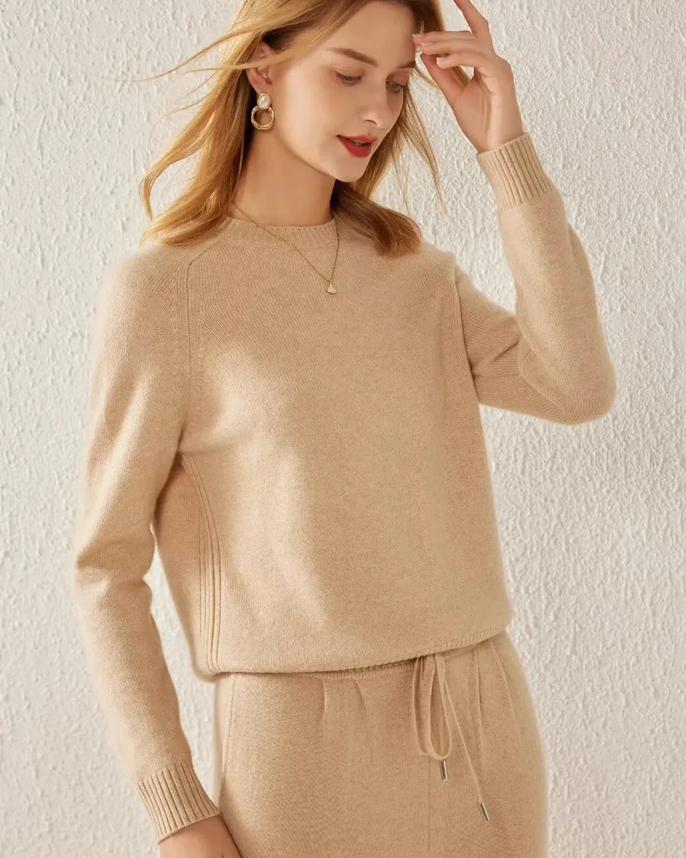 Classic Round Neck Cashmere Sweater sold by DAISYSILK product image thumbnail 4