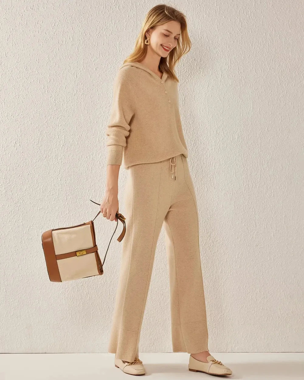 Hooded V Neck Cashmere Sweater sold by DAISYSILK product image thumbnail 5