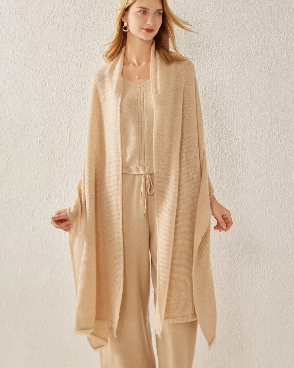 Women's Cashmere Fringe Scarf sold by DAISYSILK product image thumbnail 2