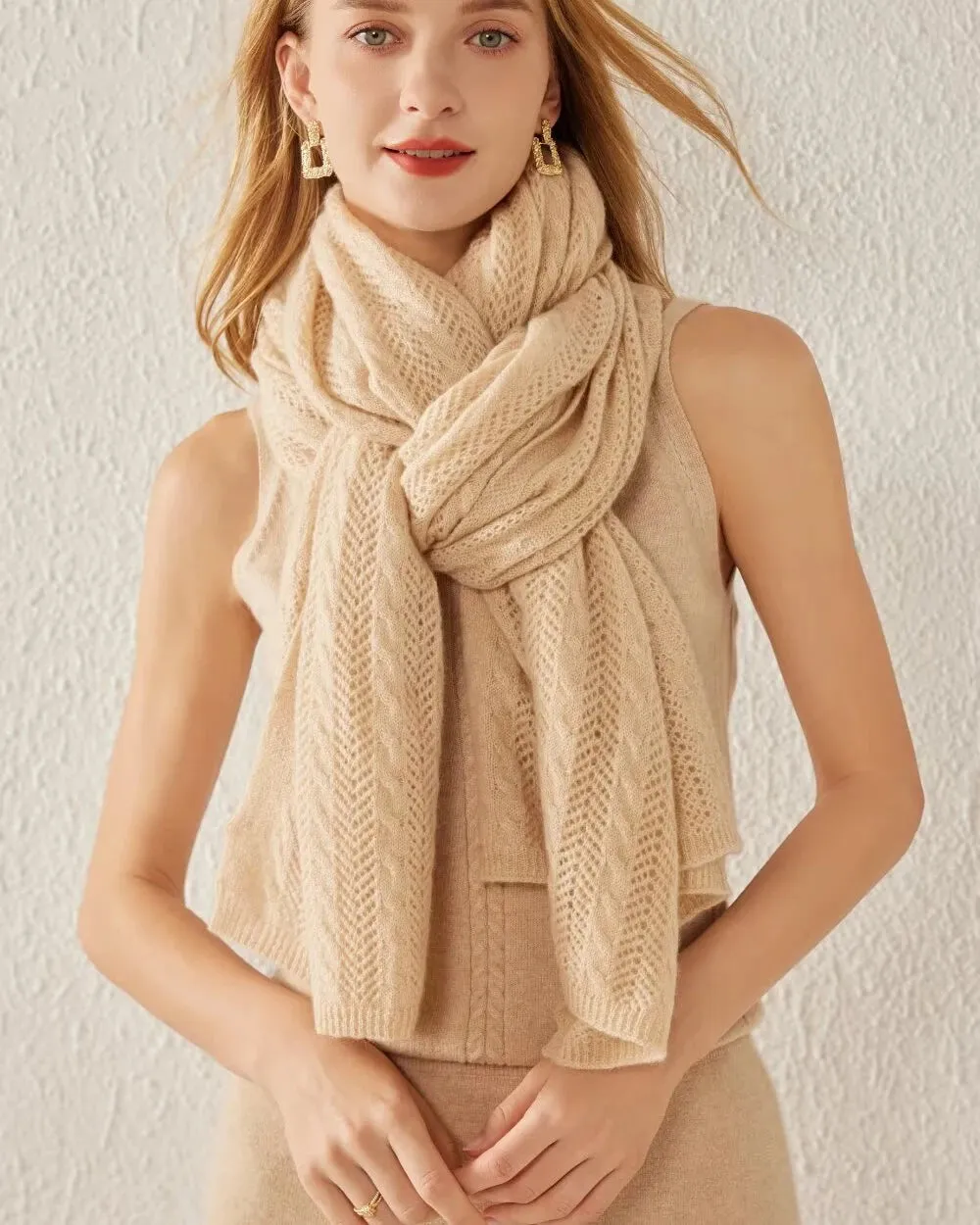 Classic Cashmere Wrap Scarf sold by DAISYSILK product image thumbnail 4