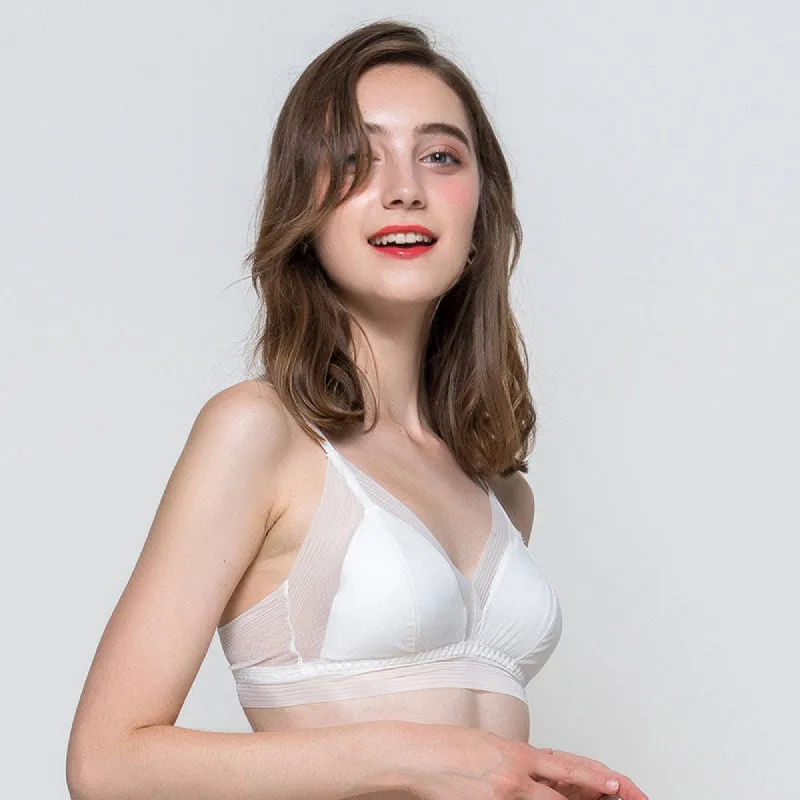 Concise Lace Comfy Silk Bralette Bra sold by DAISYSILK