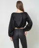 Lantern Sleeve Crop Top Silk Blouse sold by DAISYSILK