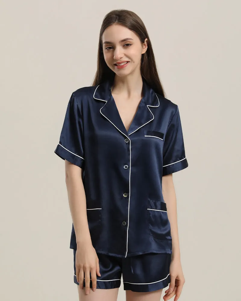 Button Up Silk Short Pajama Set sold by DAISYSILK product image thumbnail 3