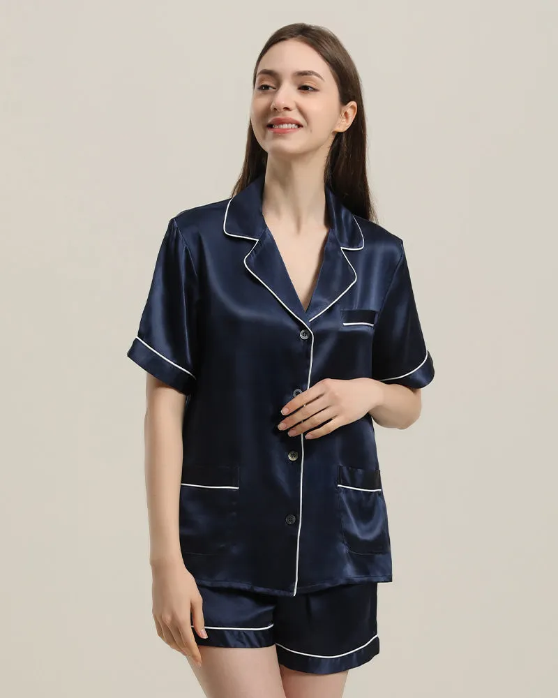 Button Up Silk Short Pajama Set sold by DAISYSILK product image thumbnail 4