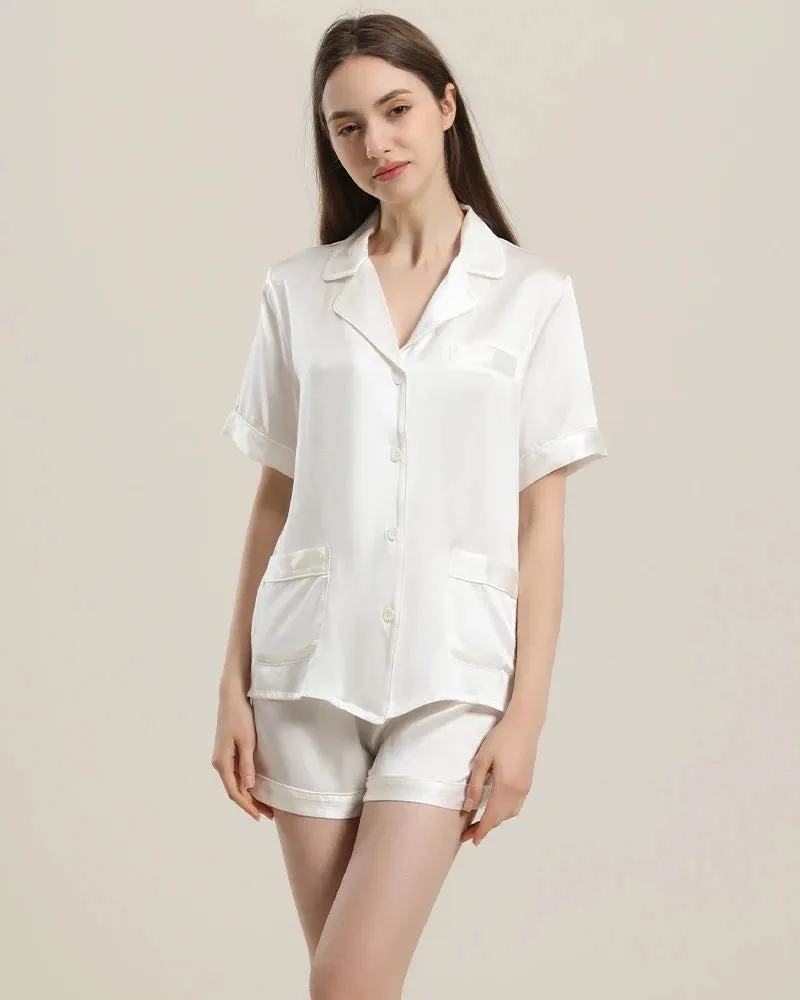 Button Up Silk Short Pajama Set sold by DAISYSILK