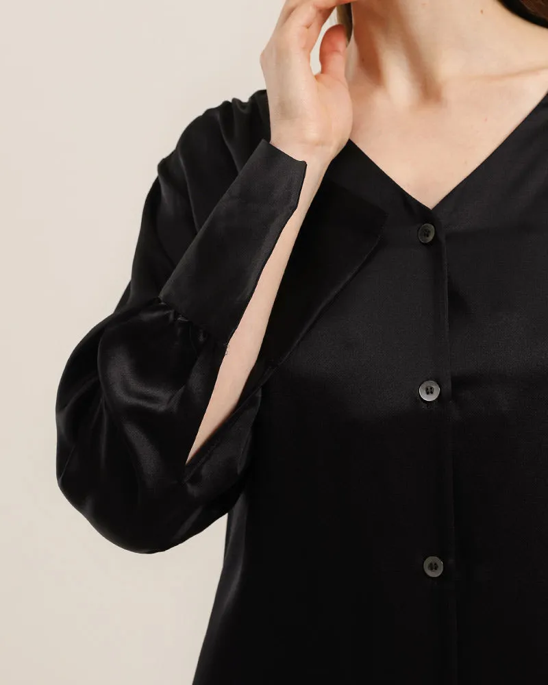 Basic V-Neck Silk Blouse sold by DAISYSILK product image thumbnail 3