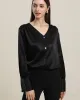 Basic V-Neck Silk Blouse sold by DAISYSILK