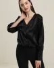 Basic V-Neck Silk Blouse sold by DAISYSILK