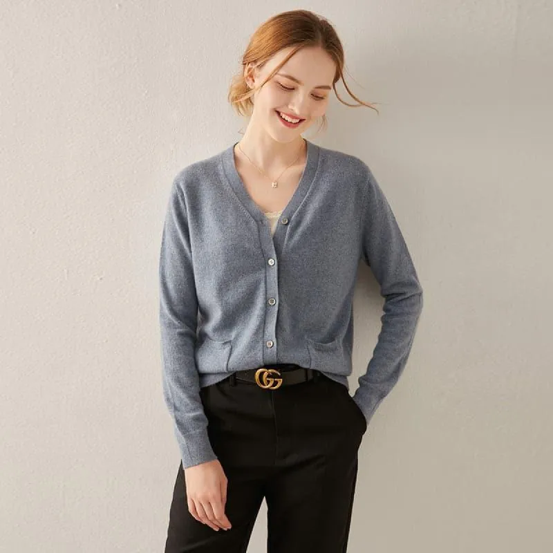 Wool Knitted Cashmere Cardigan sold by DAISYSILK