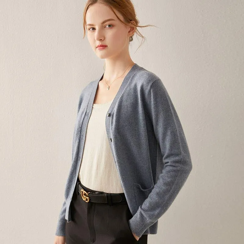 Wool Knitted Cashmere Cardigan sold by DAISYSILK product image thumbnail 2