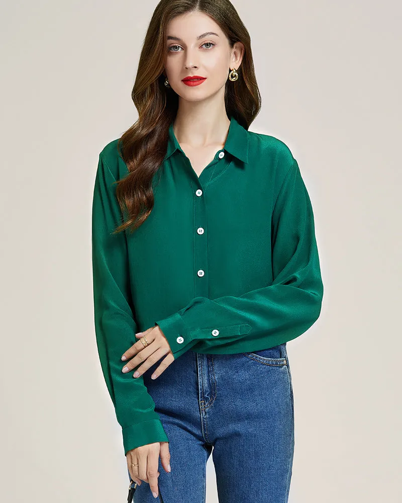 Silk Classic Long-Sleeve Women Shirt sold by DAISYSILK