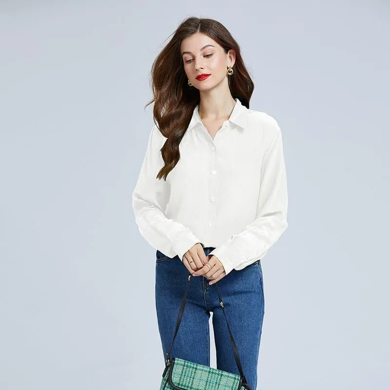 Silk Classic Long-Sleeve Women Shirt sold by DAISYSILK product image thumbnail 4