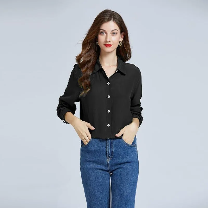Silk Classic Long-Sleeve Women Shirt sold by DAISYSILK product image thumbnail 5