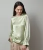 Long Sleeve Ruffle Cuffs Silk Blouse sold by DAISYSILK