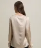 Long Sleeve Ruffle Cuffs Silk Blouse sold by DAISYSILK