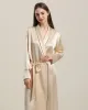22 Momme Contra Trim And Full Length Silk Robe sold by DAISYSILK