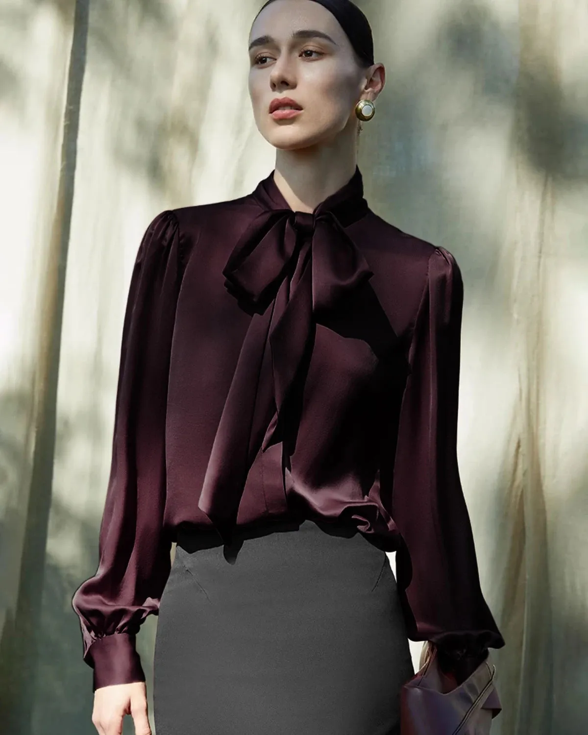 30 Momme Ladies Silk Tie-Front Blouse sold by DAISYSILK product image thumbnail 3