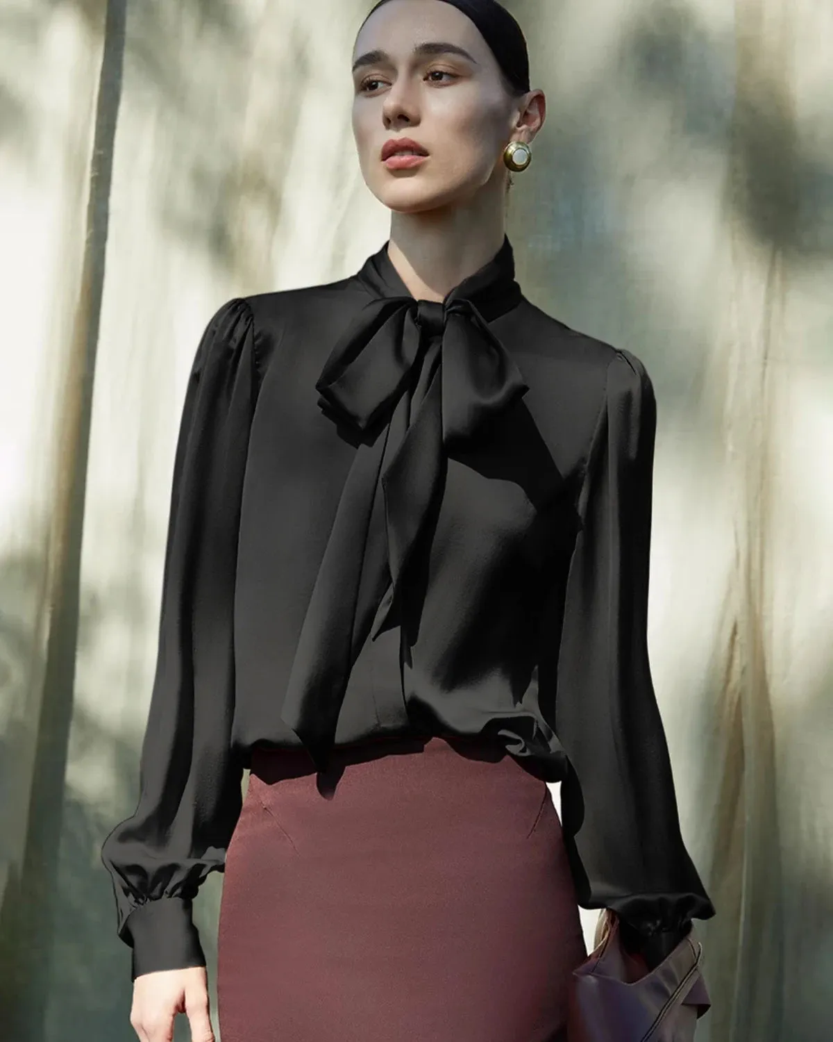 30 Momme Ladies Silk Tie-Front Blouse sold by DAISYSILK product image thumbnail 5