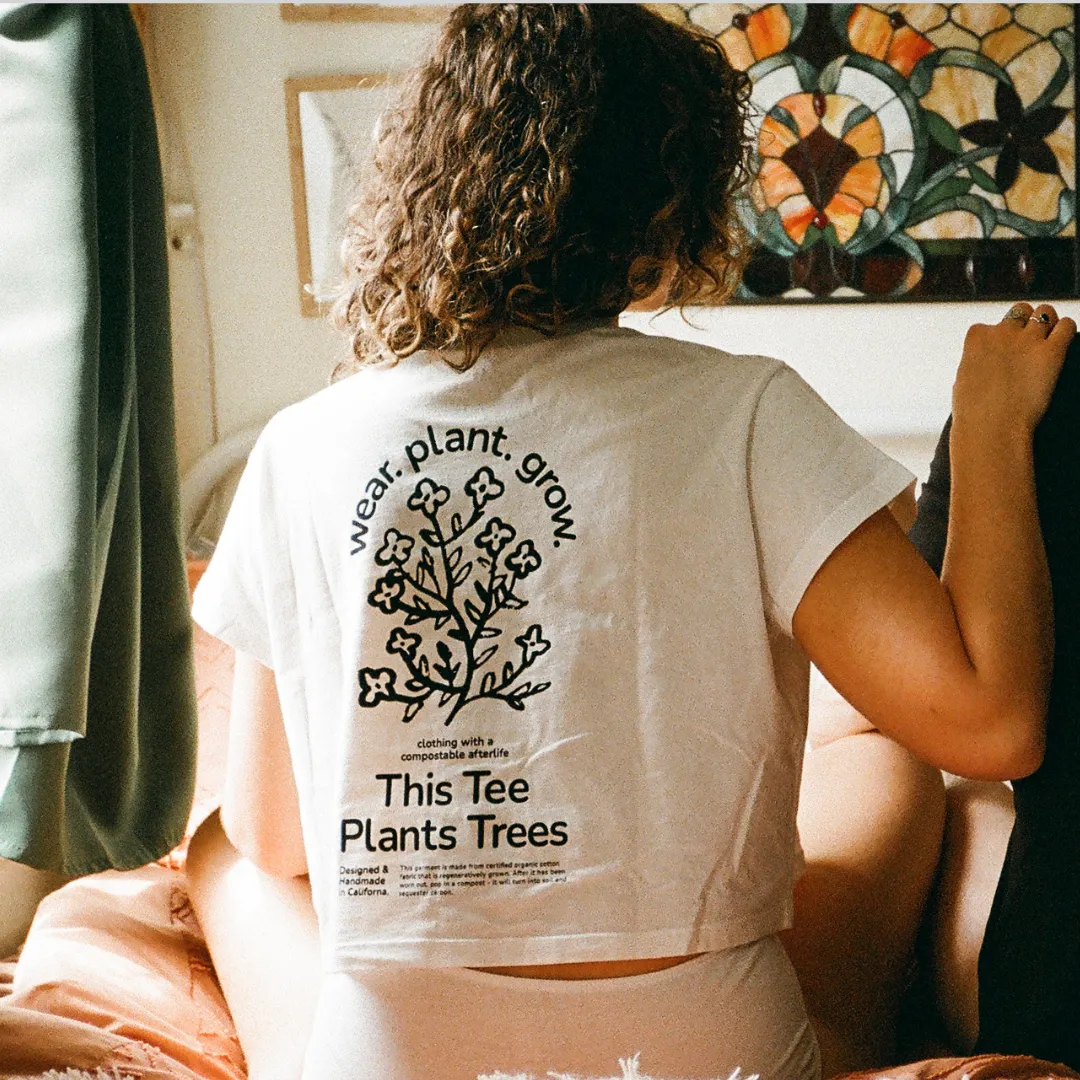Wear.Plant.Grow. Organic Cotton Crop T-Shirt sold by KENT