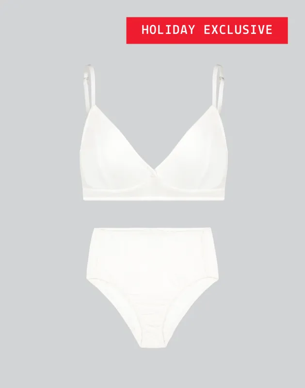 Triangle Bra & High-Waist Underwear Set sold by KENT