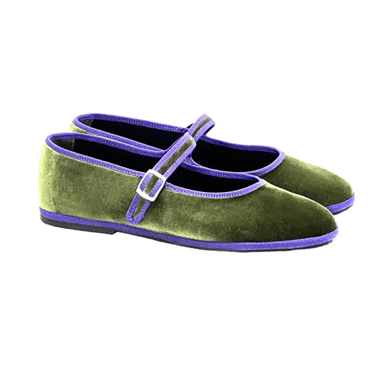Ginger - Mary Jane Verde Oliva/Viola sold by Mar Soreli